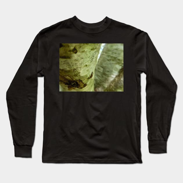 Scottish Photography Series (Vectorized) - Woodland Tree Bark Long Sleeve T-Shirt by MacPean